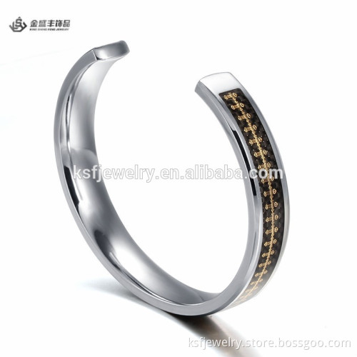 Beautiful Stainless Steel Expandable Resin Inlay Bangle for Women Wholesale